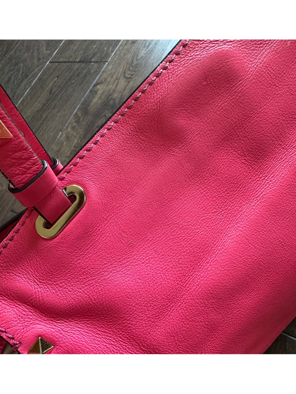 Valentino Garavani Rockstud  Small Leather Tote Bag Pink - Picture 5 of 15